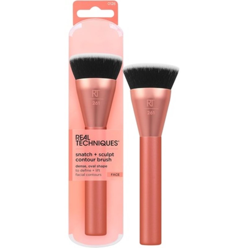 Real Techniques Snatch Sculpt Contour Makeup Brush for Liquid & Cream Contour & Bronzer Flat Top & Oval Head Blending