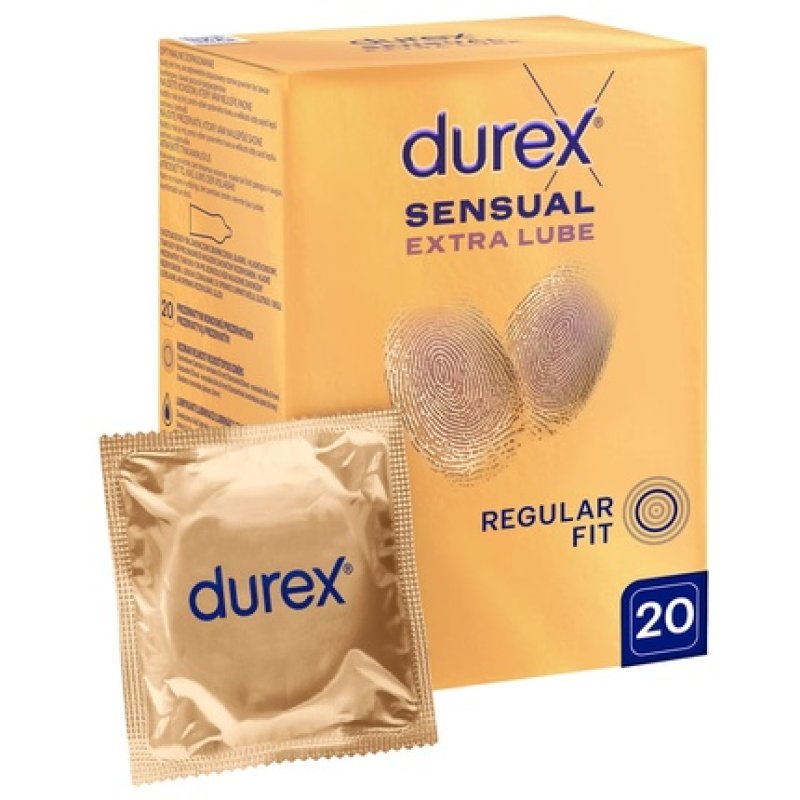 Durex Sensual Extra Lubricated Condoms - 20 Pieces