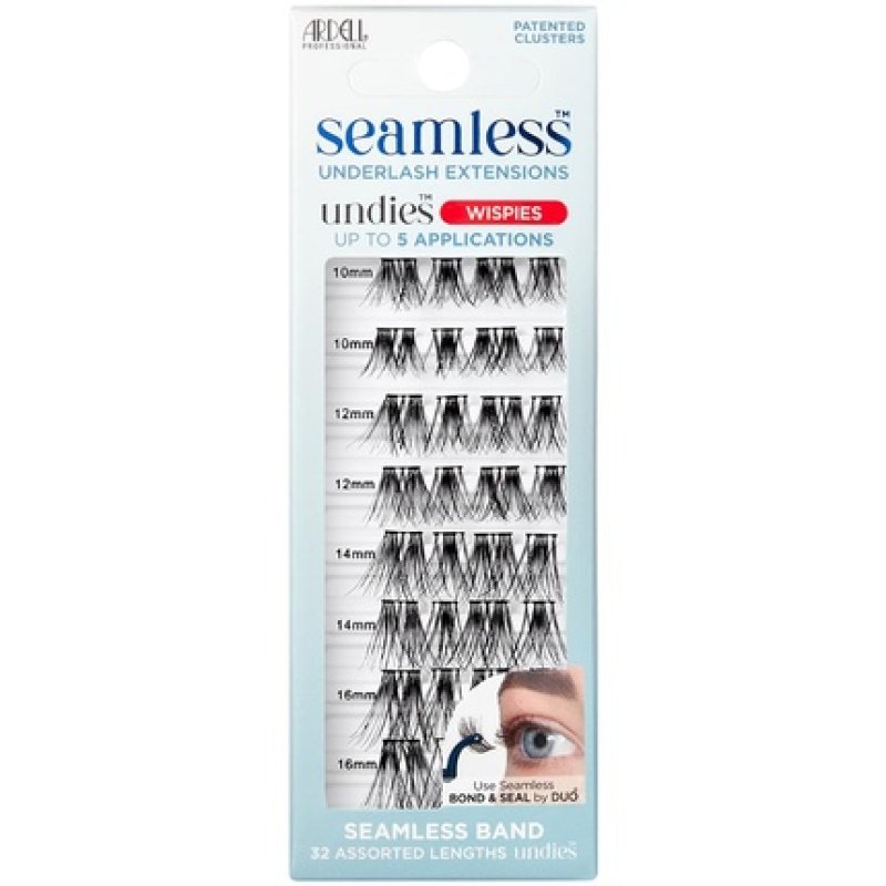 Ardell Seamless Extensions Refill Kit Wispies 32 Assorted Lengths Customizable DIY Underlash Clusters for Natural