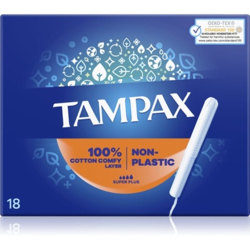 Tampax Non-Plastic Super Plus Tampons - 18ml