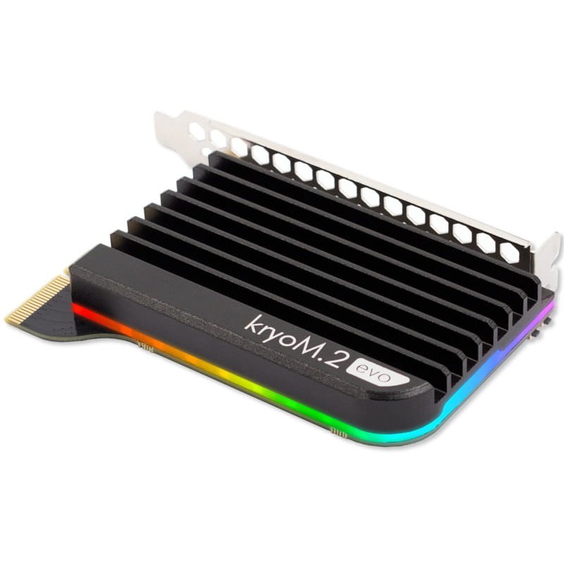 aqua computer kryoM.2 RGBpx PCIe 5.0 x4 Adapter für M.2 PCIe SSD, M-Key, mit Passivkühler
