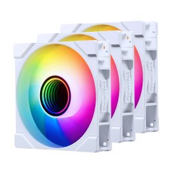 PHANTEKS M25 Gen2 PWM D-RGB Lüfter, 3er-Pack - Reverse Blade, 120mm, weiß