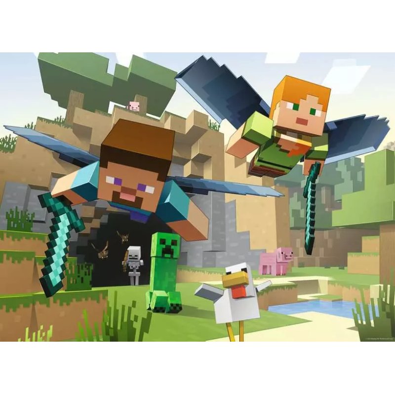Kinderpuzzle Minecraft - Tierische Abenteuer (200 Teile)