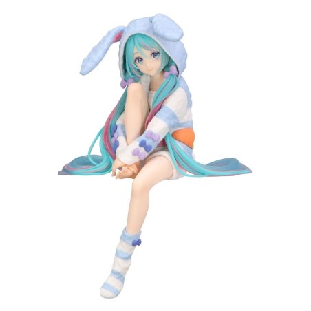 Hatsune Miku statuette PVC Noodle Stopper Hatsune Miku Rabbit Ear Hood Pajama Blue Color Ver. 14 cm