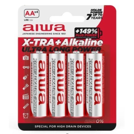 AIWA - X-TRA ALKALINE AA ALKALINE BATTERY LR6 BLISTER*4