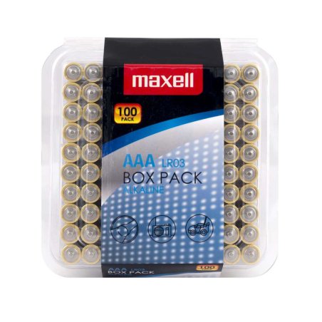 MAXELL - ALKALINE BATTERY AAA LR03 PACK*100 BATTERIES