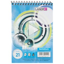 LANDRÉ bloc-notes à spirale, format A6, 40 feuilles,