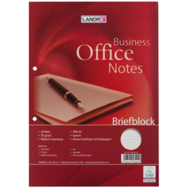 LANDRÉ Bloc de correspondance Office, A4, 100 pages, 70 g/m2