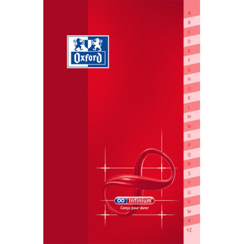 Oxford Carnet répertoire "Infinium", 110 x 170 mm, quadrillé