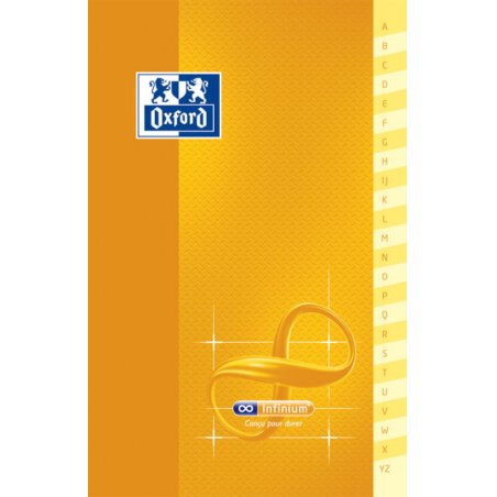 Oxford Carnet répertoire "Infinium", 90 x 140 mm, quadrillé