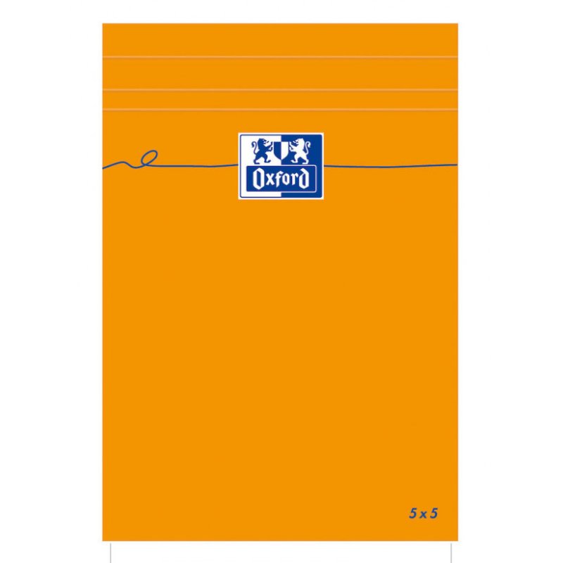 Oxford Bloc-notes, 110x170mm, quadrillé, 80 feuilles, orange