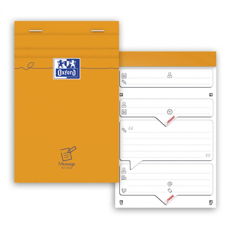 Oxford Bloc message agrafé, 110 x 170 mm, 80 feuilles