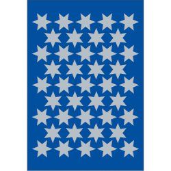 HERMA Sticker DECOR stars 6-pointed, silver Ø 14 mm