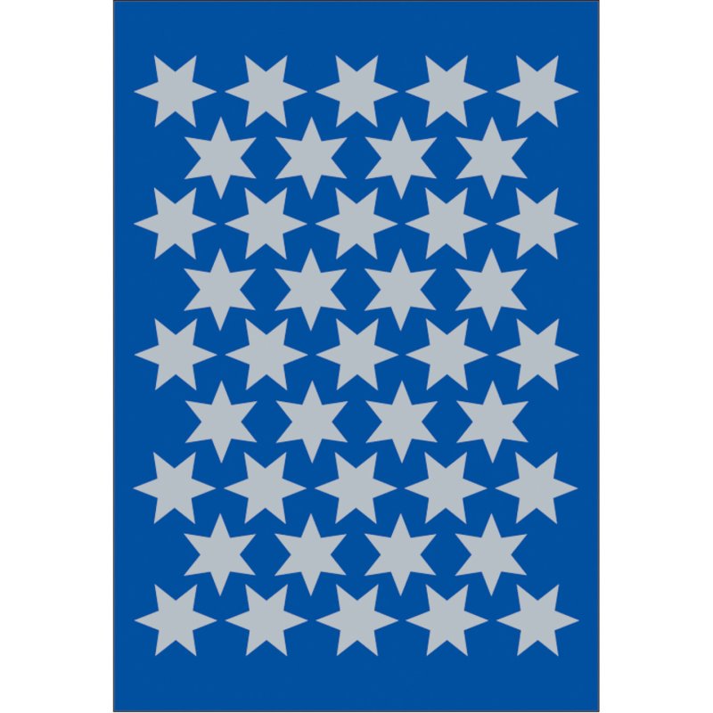 HERMA Sticker DECOR stars 6-pointed, silver Ø 14 mm