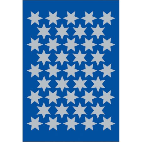 HERMA Sticker DECOR stars 6-pointed, silver Ø 14 mm