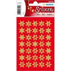HERMA Stickers stars 6-pointed, gold Ø 14 mm, 1-24