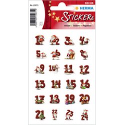 HERMA Autocollants de Noël DECOR chiffres calendrier Avent
