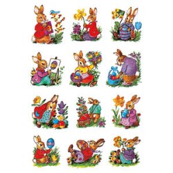 HERMA Stickers de Pâques DECOR "Lapins nostalgiques"