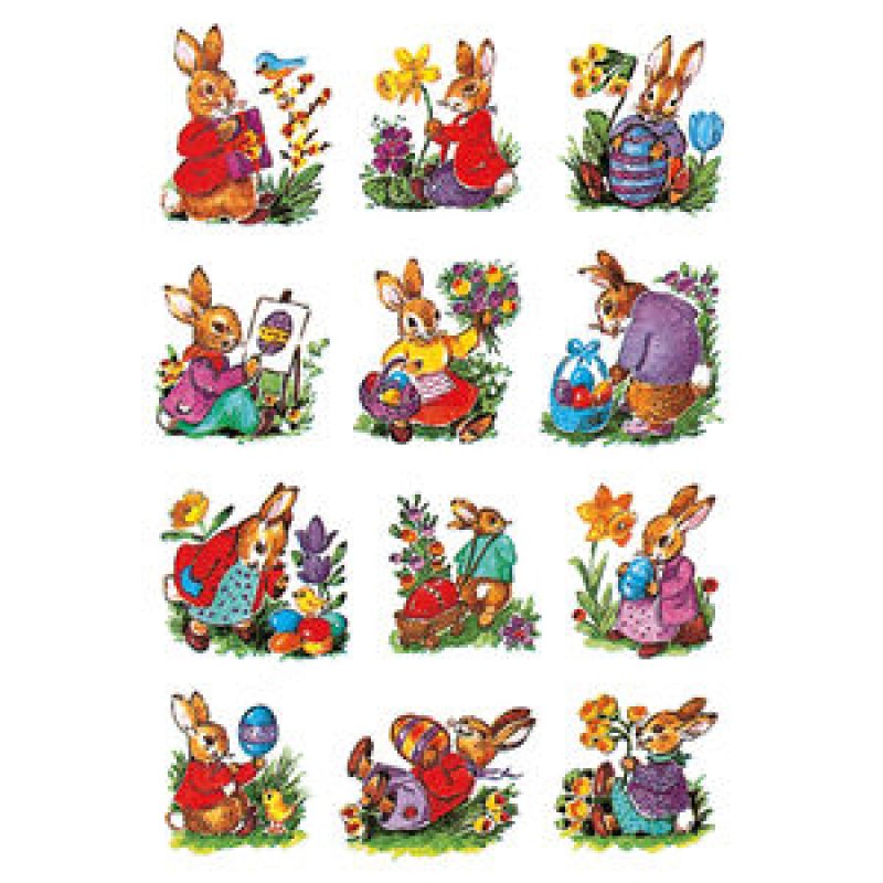HERMA Stickers de Pâques DECOR "Lapins nostalgiques"