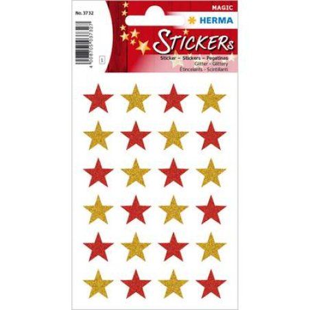 HERMA Stickers stars, glittery