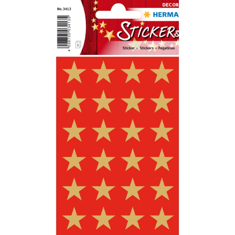 HERMA Stickers stars 5-pointed, gold, Ø 15 mm