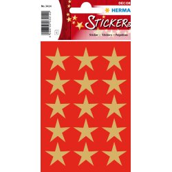 HERMA Stickers Étoiles 5 pointes, doré, Ø 22 mm