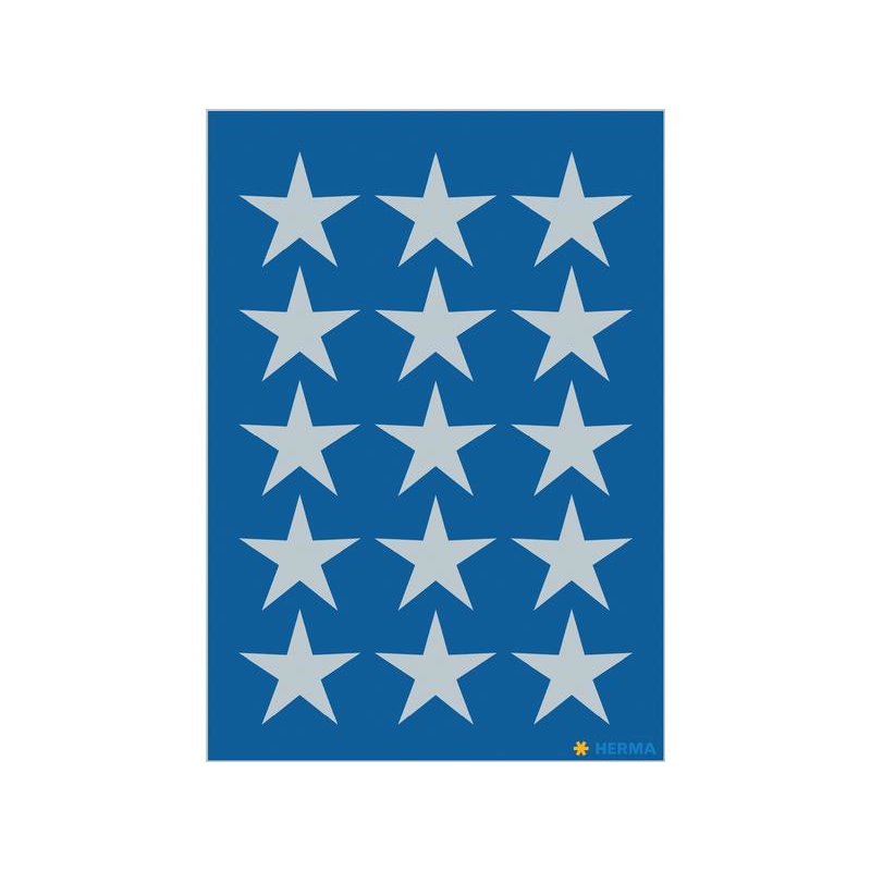 HERMA Autocollants de Noel DECOR "étoiles", 22 mm, argent