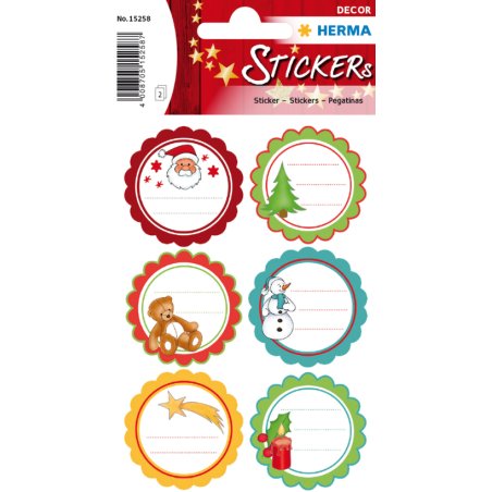 HERMA Autocollants de Noël DECOR "Voeux de Noël", pailleté