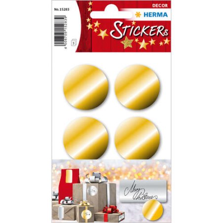 HERMA 15283 autocollant décoratif Papier Or Permanent 18 pièce(s)