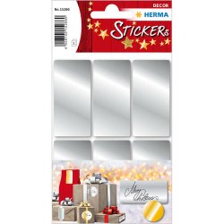 HERMA Sticker de Noël, rectangulaire, 26 x 54 mm, argent