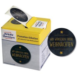 AVERY Zweckform Promotion-Etiketten "Weihnachten", schwarz