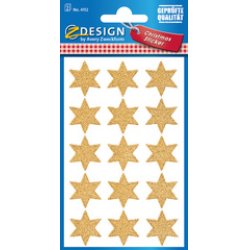 AVERY Zweckform Stickers de Noël ZDesign "étoiles", or