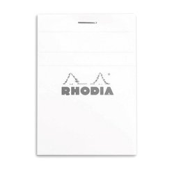 RHODIA Bloc agrafé No. 11, format A7, quadrillé 5x5, blanc