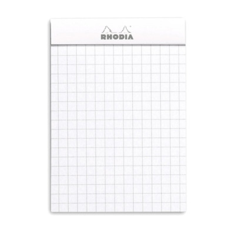 RHODIA Bloc agrafé No. 11, format A7, quadrillé 5x5, blanc