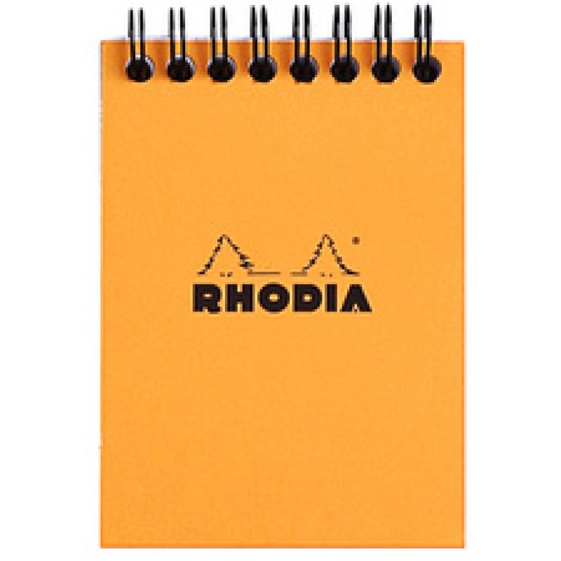 RHODIA Bloc spiralé No. 11, format A7, quadrillé 5x5, orange