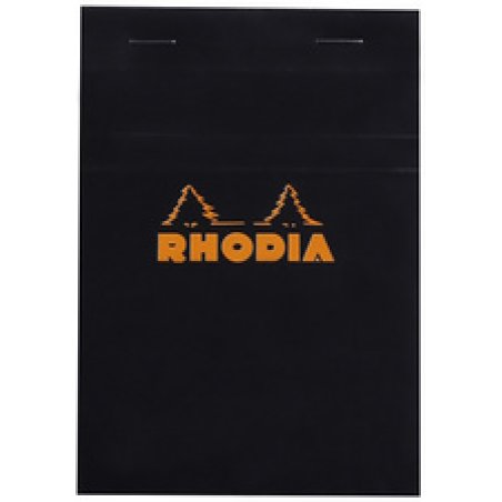 RHODIA Bloc agrafé No. 13, format A6, quadrillé 5x5, noir