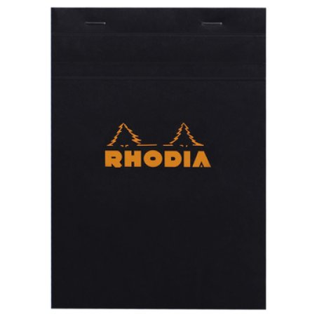 RHODIA Bloc agrafé No. 16, format A5, quadrillé 5x5, noir