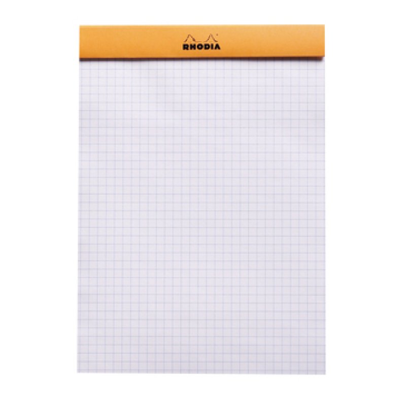RHODIA Bloc agrafé No. 16, format A5, quadrillé 5x5, orange