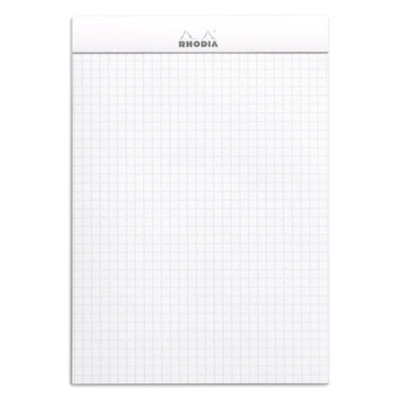 RHODIA Bloc agrafé No. 16, format A5, quadrillé 5x5, blanc