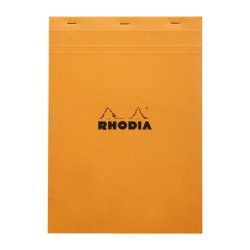 RHODIA Bloc agrafé No. 18, format A4, quadrillé 5x5, orange