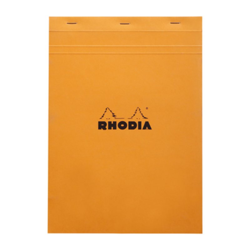 RHODIA Bloc agrafé No. 18, format A4, quadrillé 5x5, orange