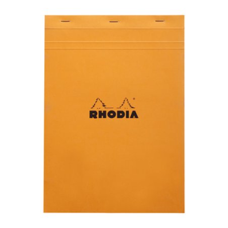 RHODIA Bloc agrafé No. 18, format A4, quadrillé 5x5, orange