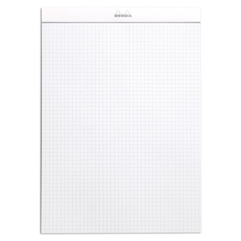 RHODIA Bloc agrafé No. 18, format A4, quadrillé 5x5, blanc