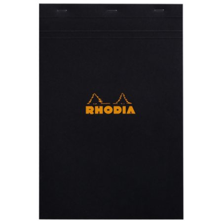 RHODIA Bloc agrafé No. 19, format A4 , quadrillé 5x5, noir