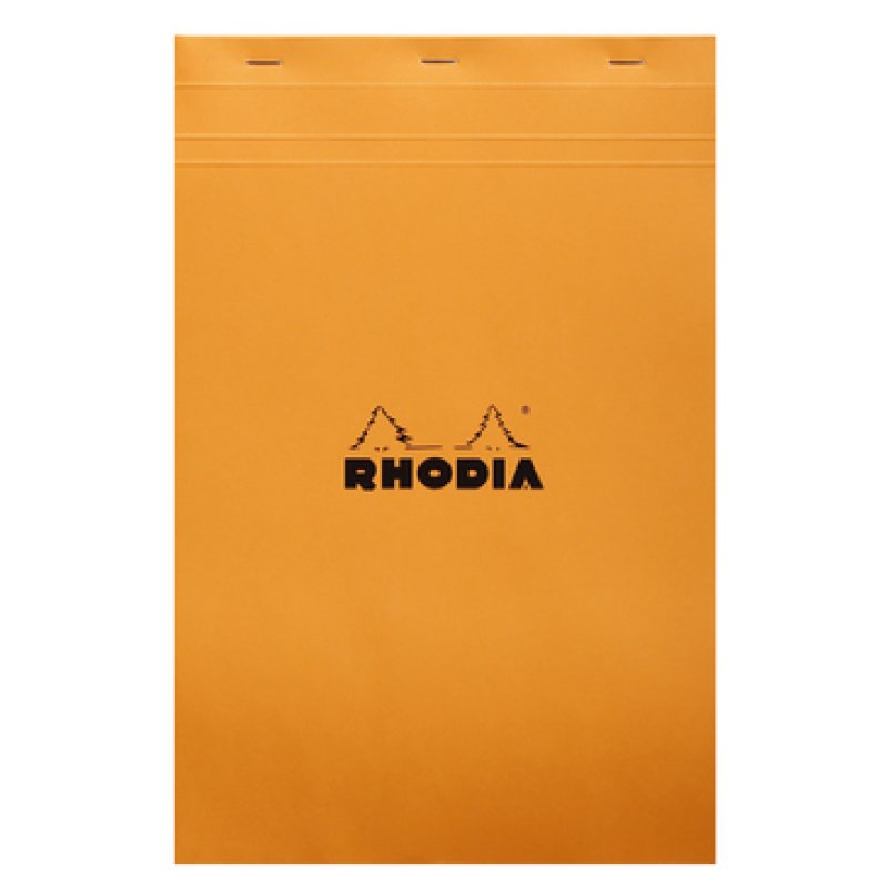 RHODIA Bloc agrafé No. 19, format A4 , quadrillé 5x5, orange