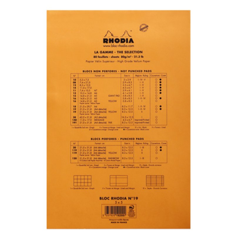 Rhodia 19200C writing notebook A4 80 sheets Orange