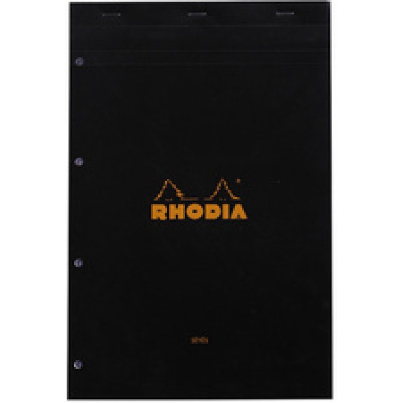 RHODIA Bloc agrafé No. 20, format A4 , Seyès, noir