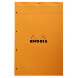 RHODIA Bloc agrafé No. 20, format A4 , quadrillé 5x5, orange