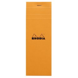 RHODIA Bloc agrafé No. 8, 74 x 210 mm, quadrillé 5x5, orange