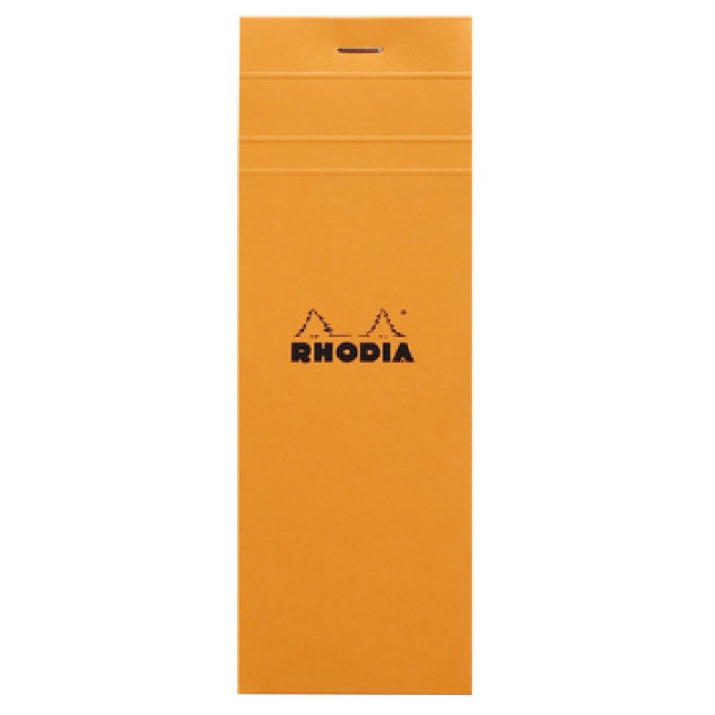 RHODIA Bloc agrafé No. 8, 74 x 210 mm, quadrillé 5x5, orange